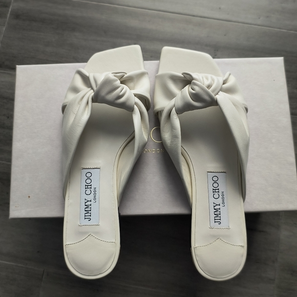 NEW Jimmy Choo Avenue Leather Sandals - Picture 5 of 10